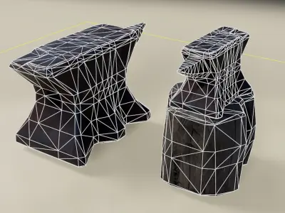 Anvil Set Low-poly 3D model