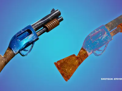 Shotgun from Worms Low-poly 3D model