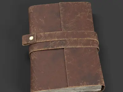 Dipping Ink Pen with Diary Low-poly 3D model