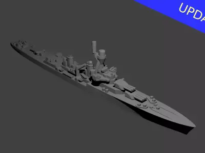 French La Galissonniere Class Cruiser Warship 3D print model