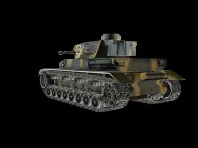 Tank model world of tanks - tiger Low-poly 3D model