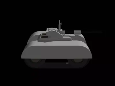 Stylized Low Poly Tank Recon Scout Game Ready Low-poly 3D model