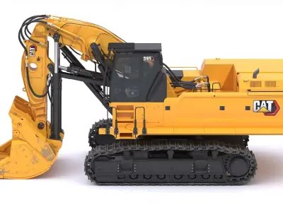 CAT Large Excavators 395 Front Shovel FS Tier 4  Stage V Dirty 3D model