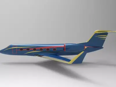 Private Jet  Low-poly 3D model