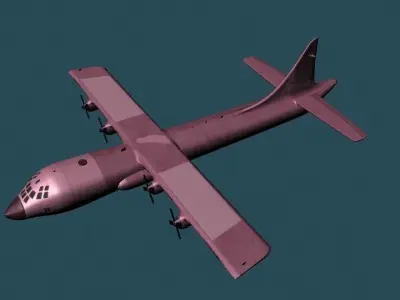 Aircraft military plane flying in sky Low-poly 3D model