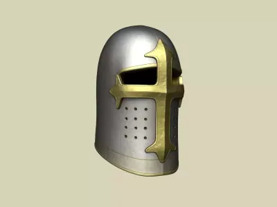 Crusader Helmet - Medieval Character Design Low-poly 3D model
