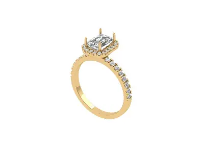 Emerald Radiant Ring 3D print model 7