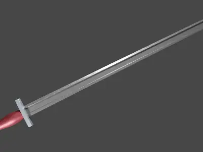 Langsax sword with Xyphos handle Low-poly 3D model