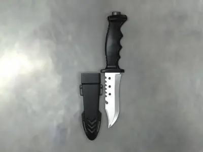 knife with holster  3D model