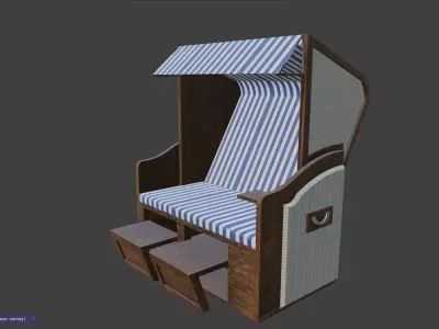 beach chair German version 3D model