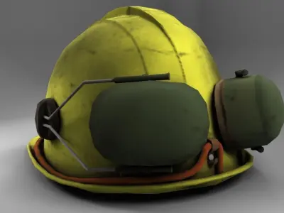 Lowpoly Mining Helmet Low-poly 3D model
