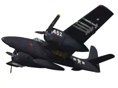 Grumman F7F Tigercat 3D model purchase