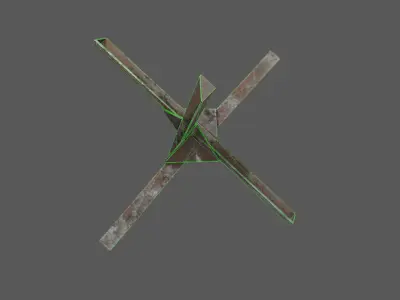 Military Anti-Tank Obstacle Low-poly 3D model