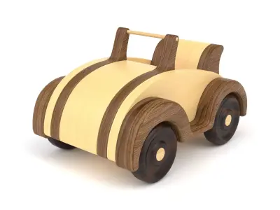 Wooden toy car 28 3D model