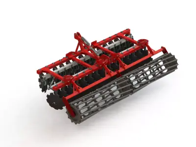 WG 0007 - Mounted heavy disc harrow 4m 3D model