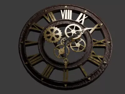 Antique Elegance Geard old wall clock  3D model