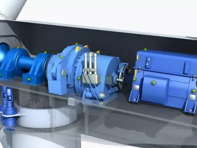 Internal Structure of Wind Turbine Generator 2 3D model