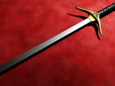 sword gold Low-poly 3D model