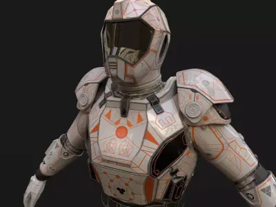 Space Armor Suit V23 Low-poly 3D model
