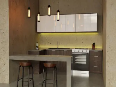 industrial house interior 3D model