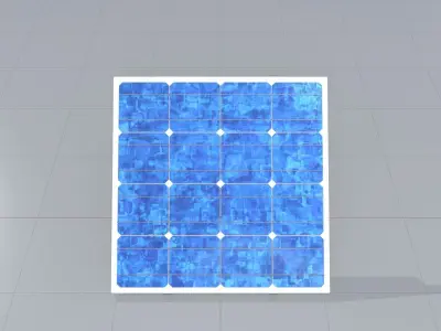 Solar module version 3 2x2m tilt angle 40 degrees without stand Low-poly 3D model