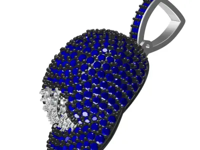 Antique Full Diamond Cap Hip Hop Pendant 3D print model