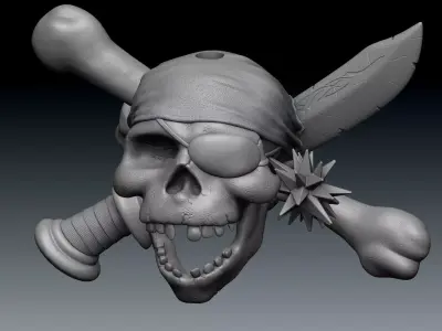 Pirate Skull car mirror hanger 3D print model purchase