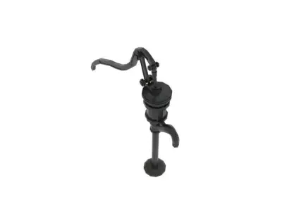 Old Fadhion Water Pumps in Gardens Low-poly 3D model