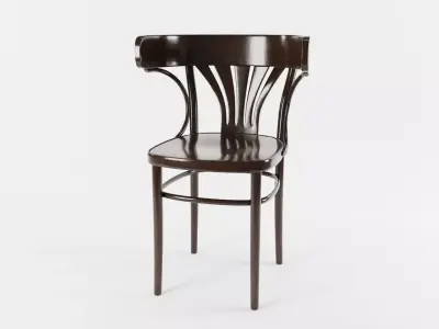 VINTAGE DARK BROWN COATED THONET STYLE CHAIR Low-poly 3D model