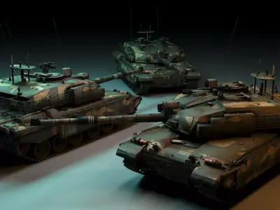 Modern Battle Tank Free 3D model