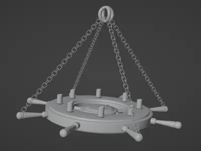 Ships Wheel Chandelier Low-poly 3D model
