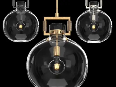 Machinist Glass Globe Pendant 3D model