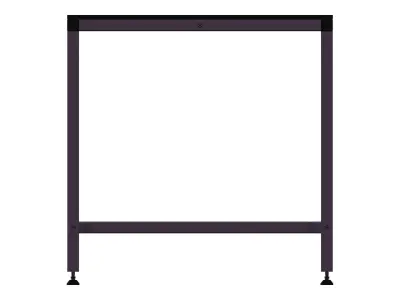 900x500 Single Open T-Slots Bench 3D model