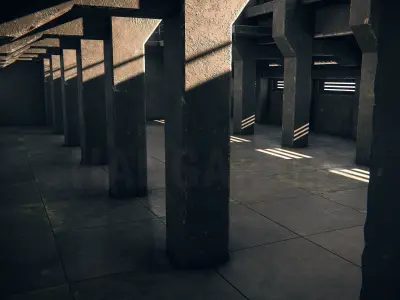 Hangar 04 PBR Low-poly 3D model