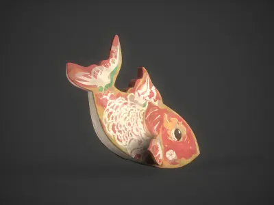 Fish Mascot Signage 3D model