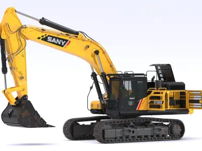 Sany SY500H Large Excavator 3D model
