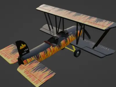 Fireplane Low-poly 3D model