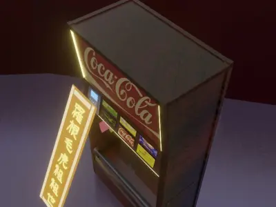 distributor 3D model neon sign on pole Free 3D model