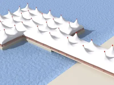 MARQUEE building with tents 3D model