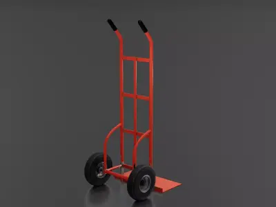 Two Wheels Cart Low-poly 3D model