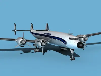 Lockheed L1649 Star Liner Air France 3D model