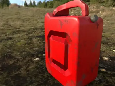 Game ready low poly gasoline can Free low-poly 3D model