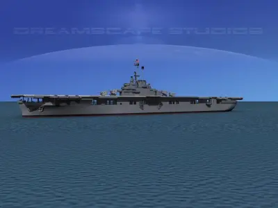 Essex Class Aircraft Carrier CV-9 USS Essex 3D model