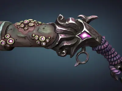 Octopus pistol Low-poly 3D model