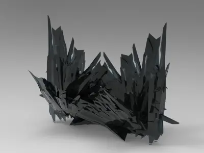 Cyberpunk glass shard structure 2 3D model