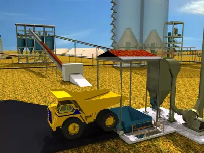 Raw Mill-Hoppers Cement Plant Free 3D model