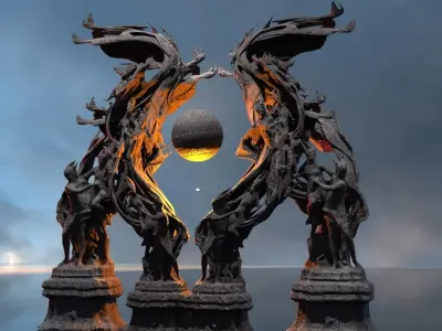 Dantes Inferno Tree Waltz  Low-poly 3D model