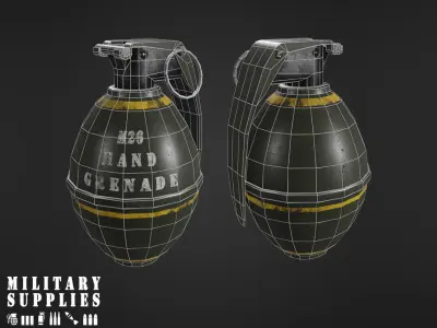 Military Supplies Pack - Grenade Boxes Low-poly 3D model