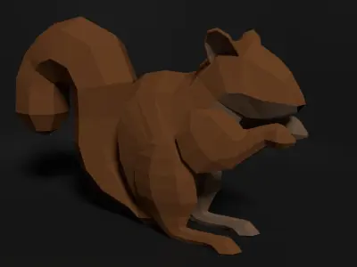 ANIMAL BUNDLE deer fox squirrel Low-poly 3D model