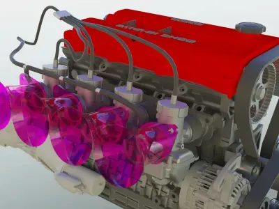 Mazda BPZE Engine  4 cylinder 16v mx5 3D model
